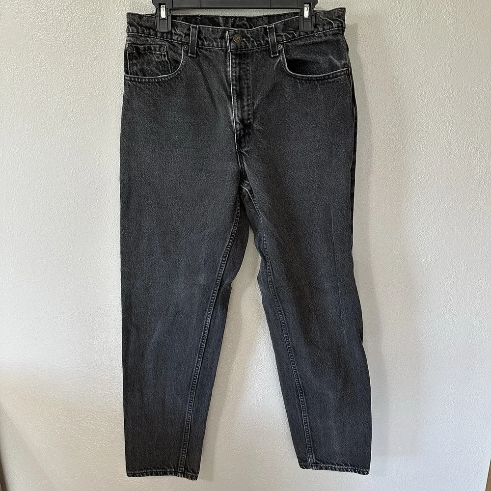 Vintage Levi's 550 Jeans‎ Men's Size 34x32 Black Wash Grunge Tapered Made In USA